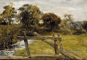 Vue près de Hampstead paysage Rivière John Everett Millais Peinture à l'huile